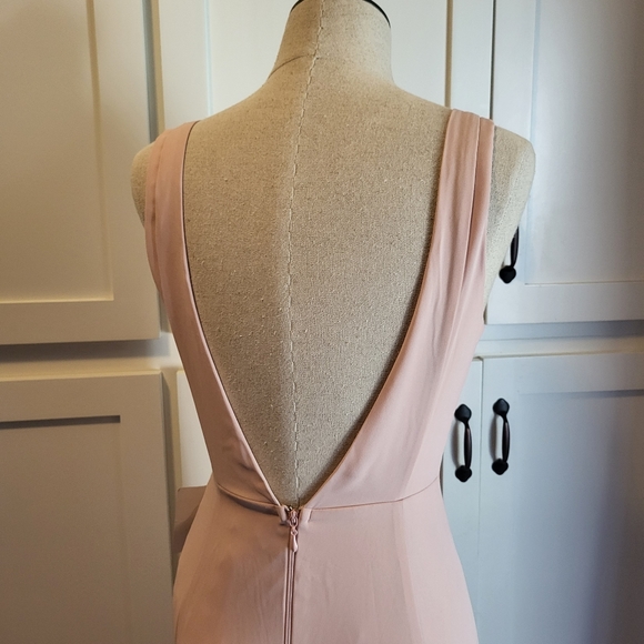 Show me your MUMU womans Jen Maxi dress in Chiffon dusty blush size sma… - Picture 7 of 12
